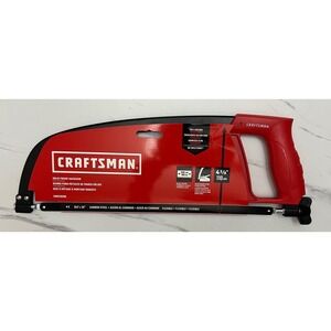 Craftsman 12-in Solid‎ Frame Hacksaw 24 TPI Carbon Steel Blade Red CMHT20138 NEW